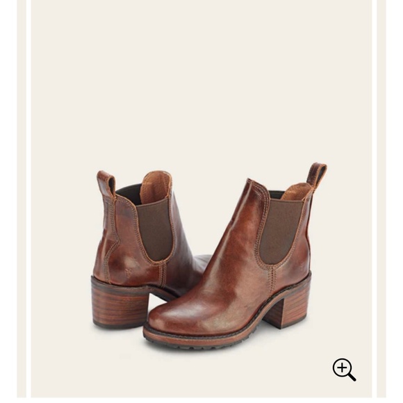 Frye Womens Sabrina Chelsea Bootie Shoes, Cognac, US 9.5 - Picture 1 of 11